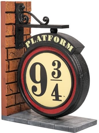 Grupo Erik: Fermalibri Harry Potter - Binario 9 e 3/4 | Reggilibri Harry Potter in resina, Ferma Libri Harry Potter per libreria, 13 x 18 cm, Idee Regalo Harry Potter, book nook