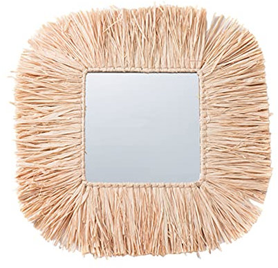 Marokkanische Stroh Rattan Gewebt Spiegel Zimmer Sofa Hintergrund Wand Nachttisch Homestay Wand Dekorative Hängende Ornament