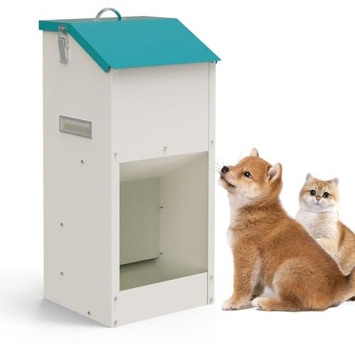 Svauoumu Automatic Dog Feeder 6Kg Cat Food Dispenser Metal Automatic Dog Feeder Gravity Puppies Food Dispenser with Lid for for Cats, Puppies, Rabbits
