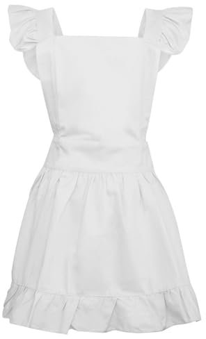 GMBYLBY Französische Dienstmädchen Schürzen Für Kinder Mädchen Und Frauen Verstellbare Rüschenschürzen Dienstmädchen Cosplay Schürze Kostüm Dienstmädchen Schürze Kochschürze