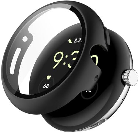 Custodia per Google Pixel Watch 2, Difficile pc Case con Vetro Protettiva per Schermo, Anti-graffio, Anti-polver, Cover per Google Pixel Watch