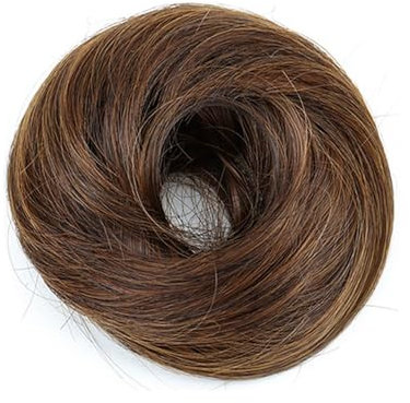 FDEETY Echthaar Dutt Haarteil für Damen Haarteil Mit Gummiband Braids Extensions Hochwertige Haarverlängerung(B)