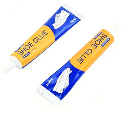 Rylae 60ml Shoe Glue with 2 Pcs Pressing Sheets, Waterproof Transparent Flexible Shoe Repair Adhesive, for Hiking Boots, Running Shoes, Sneakers, Leather Goods