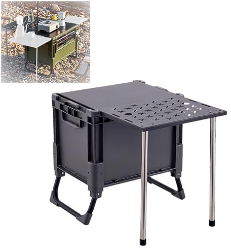 Campingtisch mit Aufbewahrung, tragbare Camping-Küchenbox, faltbarer Kochtisch für 2-4 Personen, ideal für Picknick, Grillen, Strand