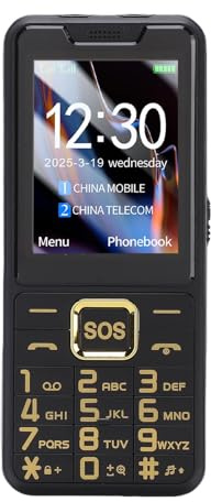 Fockety 4G Elderly Mobile Phone, Big Button Cell Phone for Elderly, with 2.6in Screen, SOS Button, Camera, 2500mAh, 3 Slots, Speed Dial, Dual Flashlight (Black)