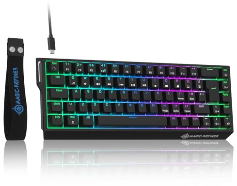 ZIYOU LANG X Magic-Refiner X68HE 8KHz Rapid Trigger Mechanical Gaming Keyboard,60% Wired,Hall Effect Magnetic Switch,Adjustable Actuation,RGB Backlit,Snap Tap, RGB Backlit for PC/Mac, Black