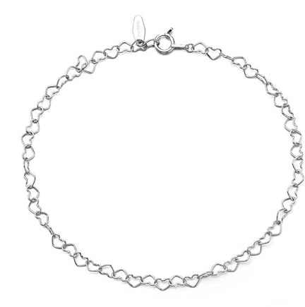 Tolldek Armband Damen 585 Weißgold Echt, Herz Armreifen, Armreif Damen 14K, 20CM