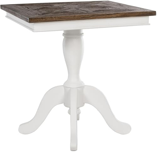 CLP Bistrotisch Holz quadratisch 70x70 cm Grasby, Esstisch für 2 bis 4 Personen, Küchentisch kompakt Shabby Chic rustikal, Farbe:Dunkelbraun