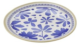 APS 85445 Teller FLORYN - Melamin blau/weiß-beige, Ø 27 cm