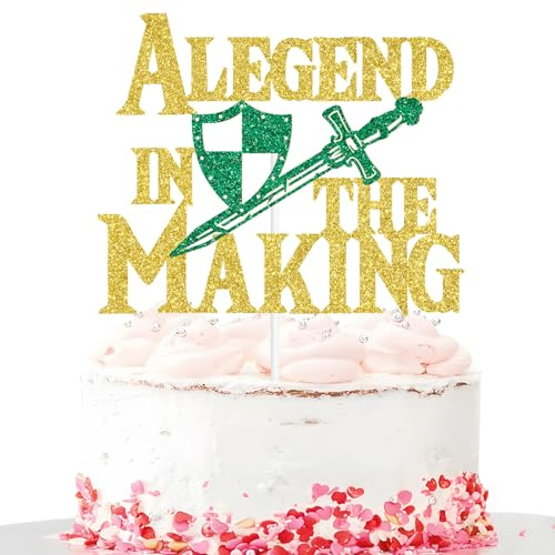A Legend in the Making Cake Topper, Master Sword Cake Decor, Video Game Baby Shower Gender Reveal Party Decorations, Fantasy Birthday Graduation Party Decorations
