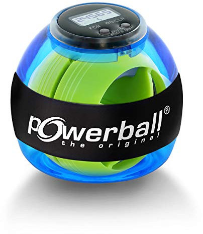 Powerball Basic Counter, gyroskopischer Handtrainer inkl. Drehzahlmesser, transparent-blau, das Original von Kernpower
