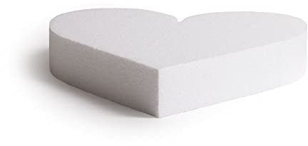 Decora 0173915 Basi a forma di cuore in polistirolo ideali per esercitazioni e per realizzare torte a piani dall'aspetto perfetto, Dim. 20 X H 5 CM