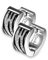 Bungsa Creolen Zebra Streifen Chirurgenstahl silber - 1 Paar - (Ohrringe Ohrhänger Ohrstecker Studs für Damen Creolen Ohrschmuck Ohrklemmen Frauen Herren Mode)