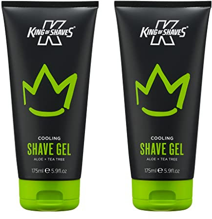 King of Shaves Gel à raser rafraîchissant Aloe+Arbre à thé 2x175ml