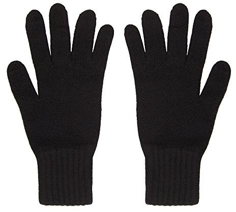 Oxfords Cashmere Herrenhandschuhe aus reiner Schafswolle, Schwarz