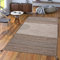 TT Home Handwebteppich Wohnzimmer Natur Webteppich Kelim Modern Baumwolle Streifen Beige, Größe:80x150 cm