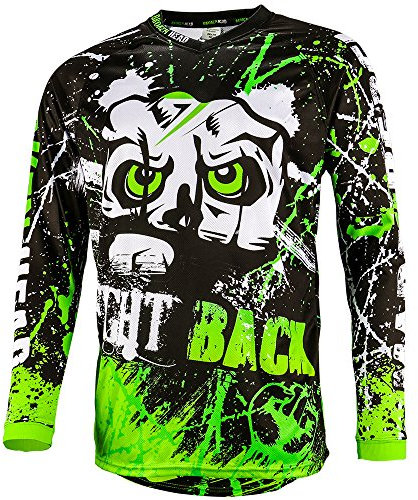 Broken Head MX Jersey Strike Back Grün - Langarm Funktions-Shirt Für Moto-Cross, BMX, Mountain Bike, Offroad - Größe M