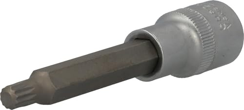 BRILLIANT TOOLS BT022942 1/2 Inch Multi-Tooth Bit Socket, 100 mm Long, M8 [Powered by KS Tools]