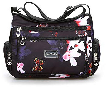 NOTAG Umhängetasche Damen Leicht Multi-Tasche Schultertasche Casual Wasserdicht Nylon Messenger Bag (HD)