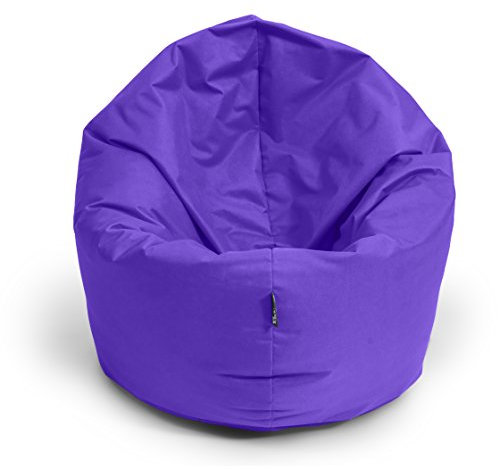 BuBiBag Sitzsack M - XXL 2-in-1 Funktionen mit Füllung Sitzkissen Bodenkissen Kissen Sessel BeanBag (100cm Durchmesser, lila)