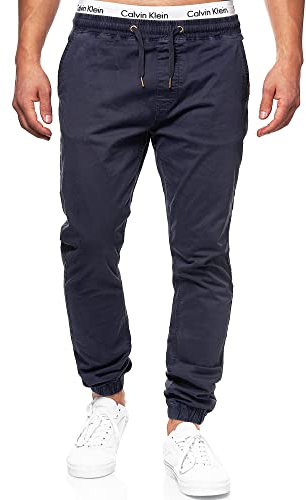 Indicode Herren Fields Stoffhose mit 4 Taschen | Stretch Hose Herrenhose für Männer Navy, L