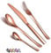 Juego de cubiertos de oro rosa 24 piezas, juego de cubiertos de cobre de acero inoxidable, juego de cubiertos de oro rosa chapado en titanio, juego de utensilios de servicio para 6 (cobre brillante)