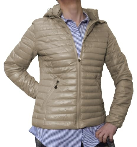 Fantasy Giacca 100 grammi Leggera Foderata Avvitata Ecologica Piumino Trapuntino Cappuccio Mezza Stagione Donna Ragazza Moda