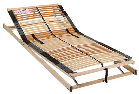 BeCo Lattenrost, Vita Comfort, 140 x 200 cm, 42 Federholzleisten, komplett montiert, Kopf- und Fußteil verstellbar, TÜV geprüft, Made in Germany, 100 Nächte Testschlafen