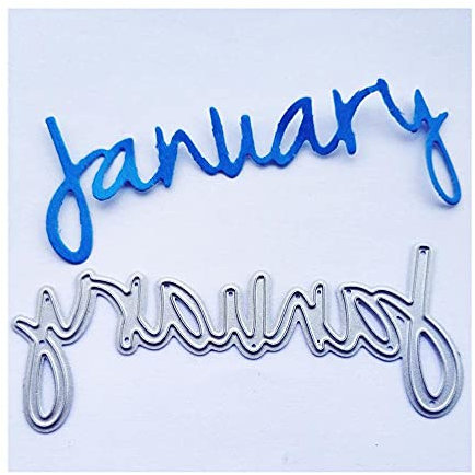 Uteruik Metall-Stanzschablonen Monatsvorlage Prägung Album Papier Karte Kunst Handwerk Dekoration Geschenk (Januar)