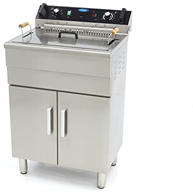Maxima Gastro Fritteuse - 30 l - 1 Korb - mit Ablasshahn und Ständer