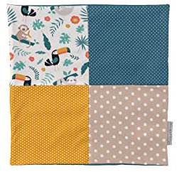 ULLENBOOM ® Kissenbezug 40x40 Kinder Dschungel (Made in EU) - Kopfkissenbezug aus Baumwolle mit Hotelverschluss, Bezug auch für Dekokissen geeignet, Motiv: Sterne, Patchwork Design