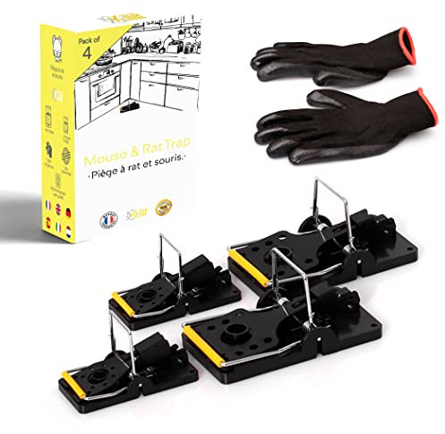 KALIGEN® ✮ Ratten- und Mäusefalle ✮ | Profi-Rattenfalle, leistungsstark und wiederverwendbar | Rattenfalle XXL Mauseklappe | Gorilla Trap | 100% Kunststoff 0 Gift (Set mit 4)