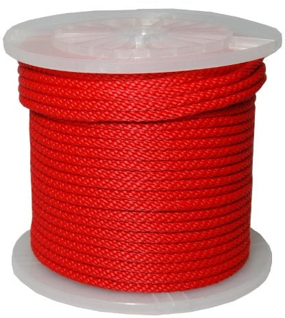 T.W Evans Cordage 98330 3/8-Inch by 500-Feet Solid Braid Propylene Multifilament Derby Rope, Red