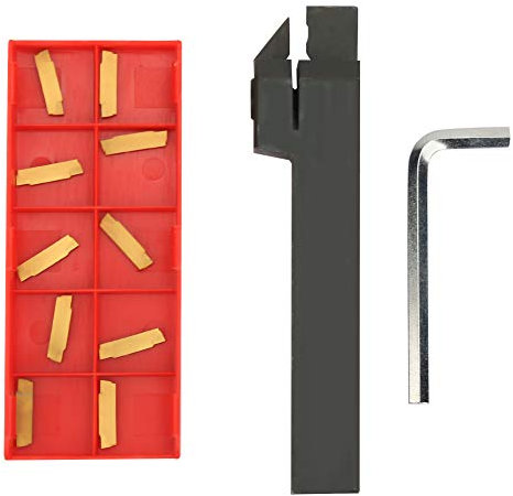 MGEHR1616-2 Portaherramientas de Torneado de Torno CNC de 100 Mm Y 10 Piezas MGMN200-G Insertos con Llave, Adecuados para Semiacabado, Acabado