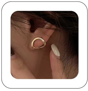 Inilbran Punk Oval Kreis Ohrstecker Ohrringe Gold Kreis Ohrringe Hohlkreis Wickel Ohrring Minimalismus Geometrische Ohrringe Schmuck Für Frauen Und Mädchen