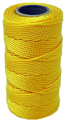Dapetz ® Corde de maçonnerie en nylon jaune de 70 m pour Chantier, Etai de maçon | Résistante à l'abrasion et aux alcalins | Convient pour la construction et les travaux de terre, le jardinage, etc.