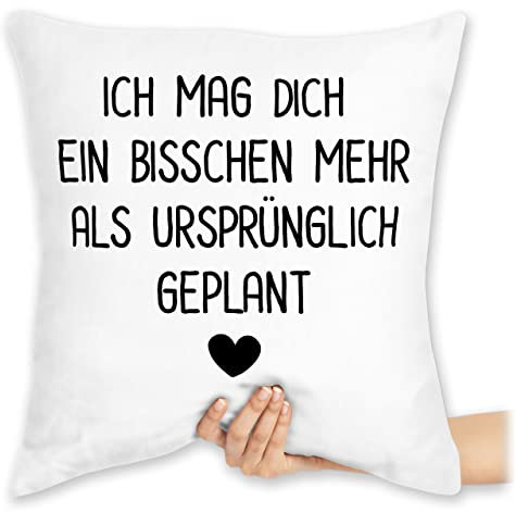 Shirtracer Kissen 40x40 Zierkissen - Valentinstag Partner Ideen - Ich mag Dich EIN bisschen mehr als ursprünglich geplant - Männer Freundin Vermiss Dich Geschenk Denk an Dich Paare - 40 x