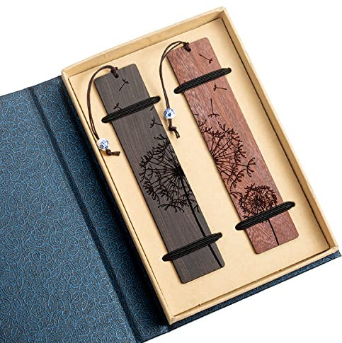 2 Stück Pusteblumen Lesezeichen Holz Set Für BFF Beste Freundin,Handgefertigtes Hölzernes Löwenzahn Lesezeichen Quasten Abitur Abschied Freundschaft Geschenke Für Teenager Junge Mädchen Männer Frau