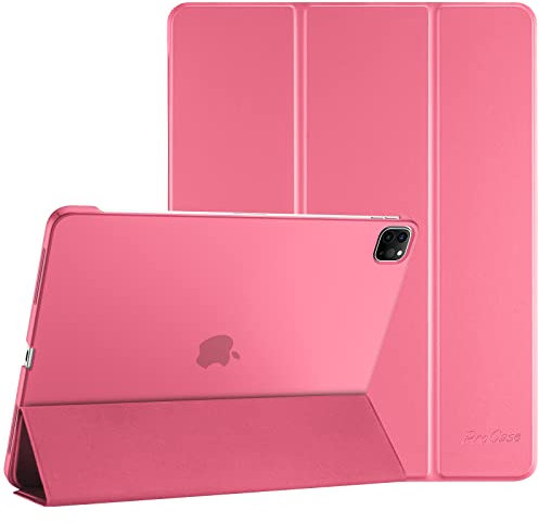 ProCase Hülle für iPad Pro 11 Zoll 2022/2021/2020 (4/3/2 Generation), Dreifach Falt Klapp Schutzhülle, Ultra Dünn Leicht Ständer Schale Smart Case Cover -Melonenrosa