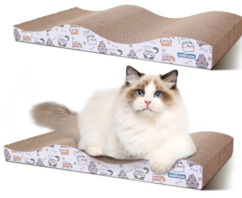 Nobleza - 2PCS Rascador Gatos con Hierba Gatera Alfombrillas de Cartón Rascador, Gato Carton con Catnip para Cama y Sofá