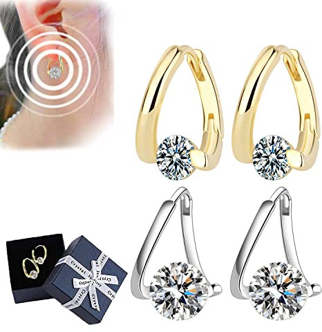 yovont Flysmus Halolux Lymphität Germanium Ohrringe, Lymphität Magnetische Therapie Germanium Ohrringe, Lymphatische Ohrringe für Gewichtsverlust Frauen (Gold+Silver)