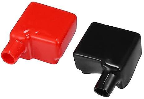 X AUTOHAUX 1 Paire Voiture Batterie Borne Isolation Housses Universelle Rouge Noir