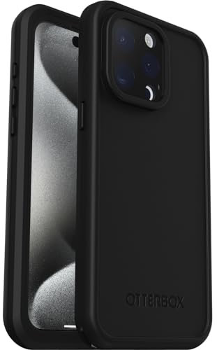 OtterBox Fre Case for iPhone 15 Pro Max for MagSafe, Waterproof (IP68), Shockproof, Dirtproof, Sleek and Slim Protective Case with built in Screen Protector, x5 Tested to Military Standard, Black