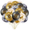 10. Geburtstag Luftballons, 20 Stück Schwarz Gold Happy 10. Geburtstag Latex Konfetti Ballon für 10 Jahre Geburtstag Deko Jungen 12 Zoll(10.)