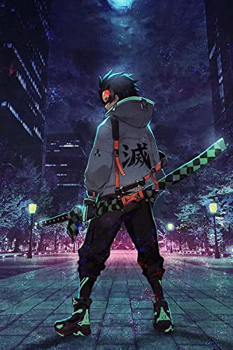 GAMZE Diamond painting demon slayer, DIY 5D diamond painting pictures, diamond painting accessories for adults and children, diamond painting kits pictures decoration for home wall 30 x 40 cm