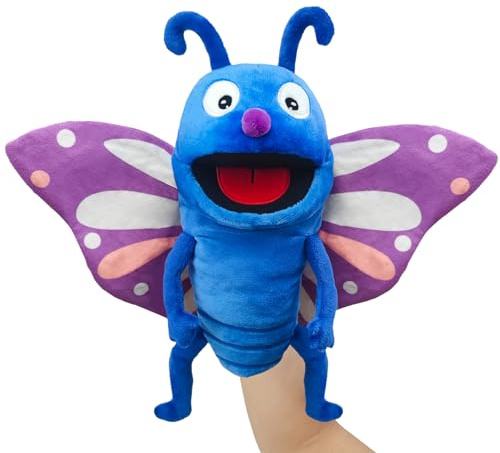 Diese Puppe ist eine Puppe mit richtigen Flauschigen händen und einem beweglichen Mund, die mit bikintpuppen, puppenpuppen und puppenspielen gefüllt ist