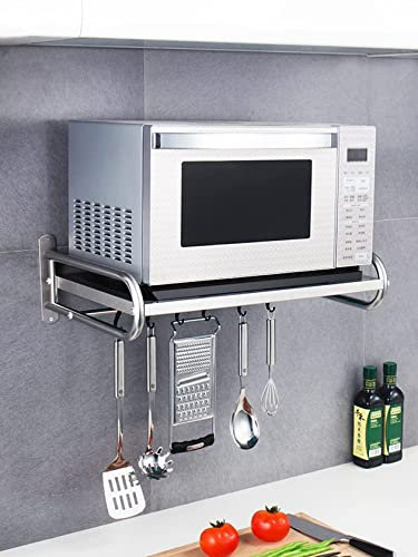 CIRONI Marco de Soporte para Estante de Montaje en Pared para Horno microondas, con 6 Ganchos para Horno, tostadora, estantería metálica para electrodomésticos, Soporte de Peso de 110 Libras