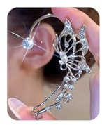 Fanquility 2Pcs Ear Cuffs Non Piercing Butterfly Earrings Cuffs for Women