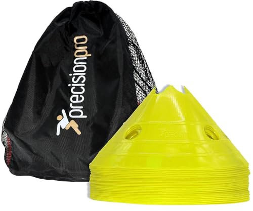 Loops 20 PACK 12x7 Inch Giant Saucer Cone Marker Set - YELLOW Football Pitch Training