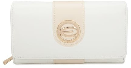 ELIOX Portafoglio Donna Grande in Pelle Pu Elegante Spazioso Capiente Con Portamonete Portatessere Idea Regalo (Beige)